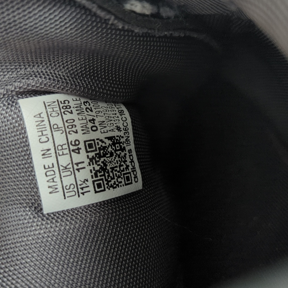 Adidas Men's Gray Black And White Golf Shoes - Picture 2 of 9